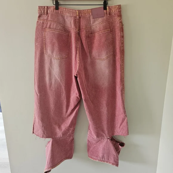 Hanifa Dusty Cedar Aster Acid Distressed Jeans ALTERED - Picture 10 of 13